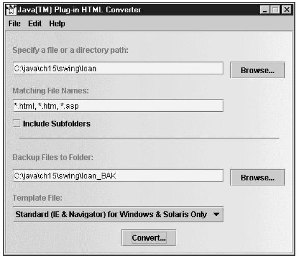 Once the dialog box for the HTML Converter appears, you can specify the file or files that you want to convert.
