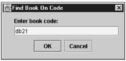 4. If you enter a valid book code, the user interface should display the record. Then, you should be able to update or delete that record.