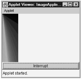 How to interrupt a thread Figure 20-8 shows how to interrupt a thread. In particular, this figure shows the user interface and the code for an applet that draws a graphic.