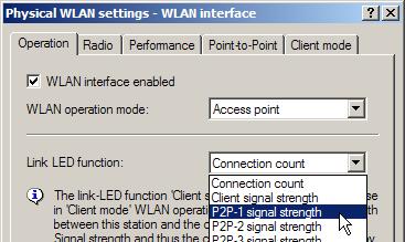 Chapter 5: Advanced wireless LAN configuration The display of signal quality on the LEDs must be activated for the wireless LAN interface (LANconfig: Wireless LAN General Physical WLAN settings
