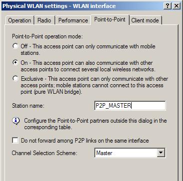 Chapter 5: Advanced wireless LAN configuration In the point-to-point configuration, select the identification by station name and enter the name of the corresponding station.