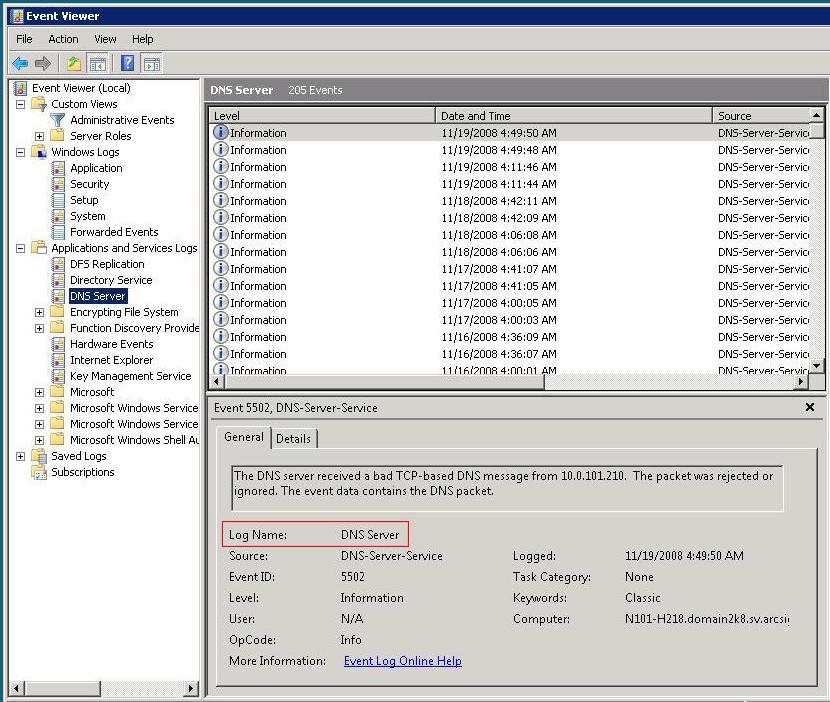 SmartConnector for Microsoft Windows Event Log Unified To identify the Custom Event Log Name to be for Windows Vista / Server 2008, select the Custom Application Event Log in MS Event Viewer to open