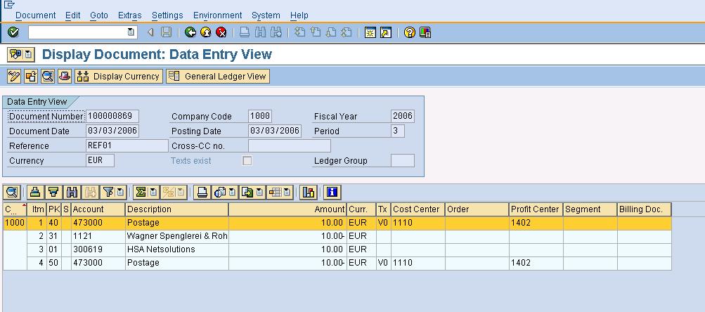 We can verify the document posting in SAP as well as shown