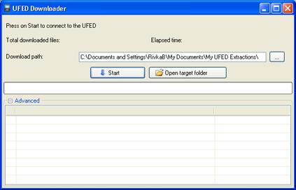Chapter 5: Extracting Data to PC 63 The UFED Downloader window appears. 6) In the Download path area, click and browse to the desired location for the extraction.