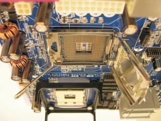 Do not force to insert the CPU into the socket if above situation is found.