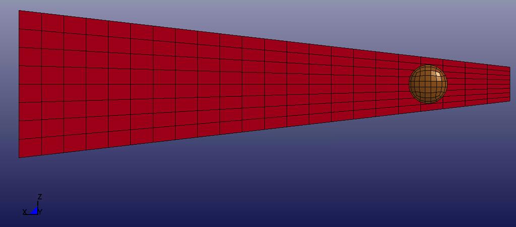Figure 4.1.23. Refined Mesh from Test Case 8 The finite element results of the refined mesh shown in Figure 4.1.23 differ slightly from those the final Test Case 8 model.
