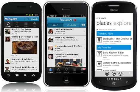 34 6.3.1. Foursquare To je ena izmed prvih aplikacij, ki ponuja, v začetku le uporabnikom iphone naprav, enostavno»prijavo«v točko blizu vas.