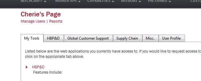Once you are signed in, you will see your page and the web applications you currently have access to.