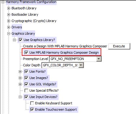 MPLAB Harmony Graphics Composer User's Managing Graphics Composer Features Managing Graphics Composer Features This topic describes how to manage graphics composer features.