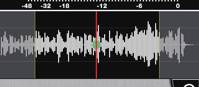 Waveform display This shows the waveform of the selected file. If the file was recorded with left and right channels, the average value of the two channels will be shown.