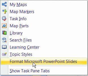 content. To format PowerPoint slides in MindManager: 1.