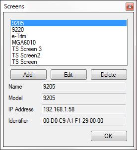 Then, follow the same procedure for setting up a new screen (scan for IP address