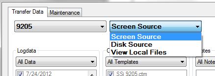 Selecting Disk Source will enable TS Manager to download data from a storage card, local hard drive, or other storage medium. You may direct TS Manager to access the appropriate data.
