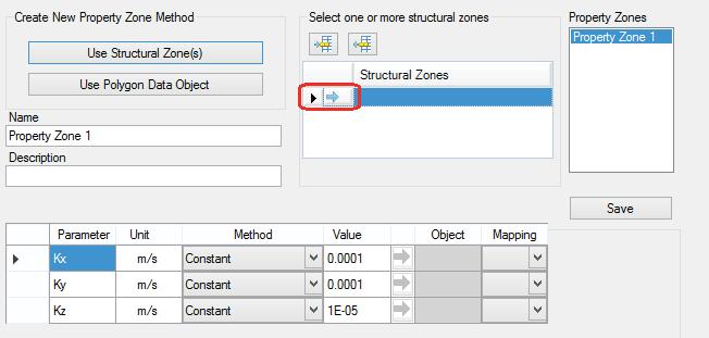 The data input grid below will display the appropriate parameters based on which parameter group is selected.