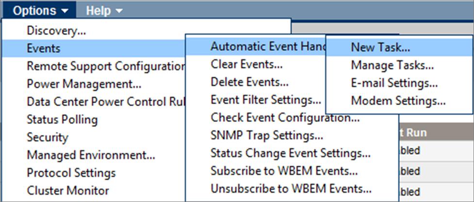 Select Events -> Automatic Event Handling -> E-mail Settings.