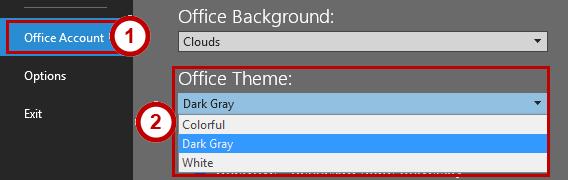 The Dark Gray theme provides high contrast, making it easier on your eyes, and the Colorful theme gives a more modern look.