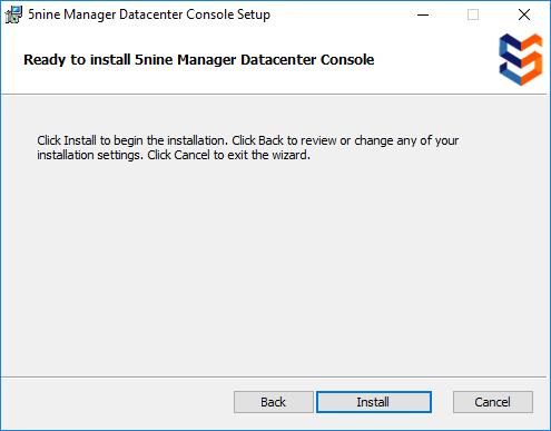 5) Select the install button to install the management