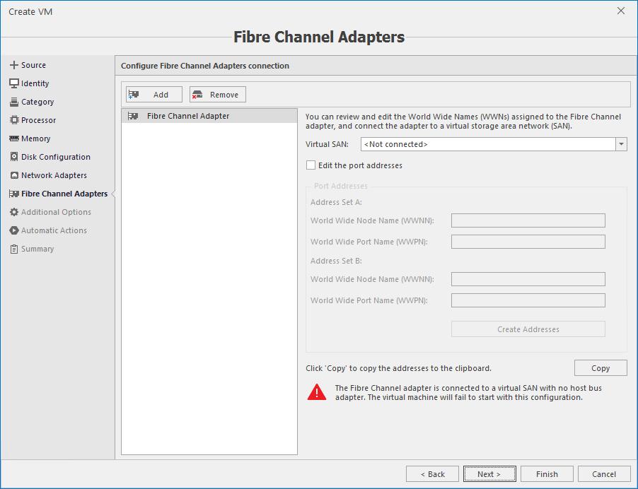 13) Add fiber channel adapter