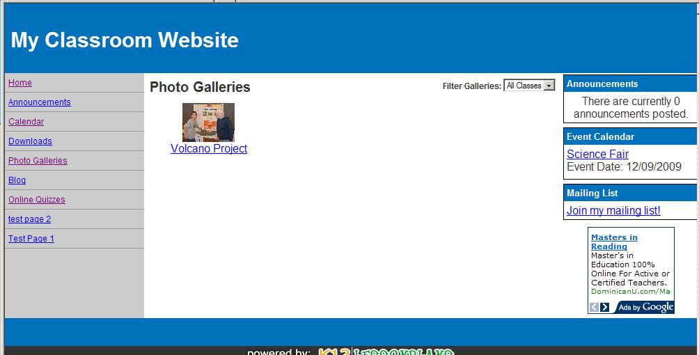 Photo Galleries on your public website Photo galleries are displayed on your public website.