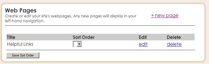 Enter in the page title and content for the page and click Save. Your webpage has been saved and will display in your left-hand navigation now on your public website.