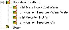 22 Click Pressure Openings and in the Type of Boundary Condition list select the Environment Pressure item. 23 Check the values of Environment Pressure (101325 Pa) and Temperature (600 K).