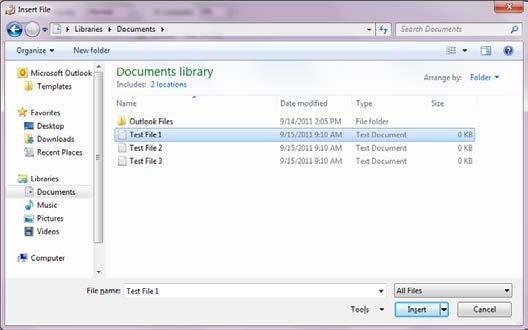 Working with Tasks Attaching an Item to a Task To attach a file or an Outlook item to a task, start a new Task or Open an existing Task.