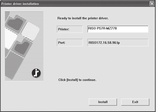 Printer Driver Installation A broadcast address can be registered by clicking the [Settings] button. To register a broadcast address, input the IP address and click the [Add] button.