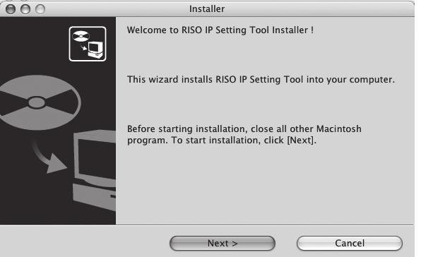 Only install the RISO IP Setting Tool on the computer to be used for setting the IP address of the controller. Install the printer driver on all of the computers that will be using the controller.