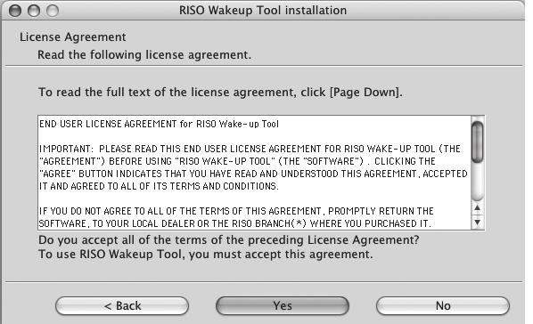 Printer Driver Installation RISO Wake-up Tool Installation Install the software for