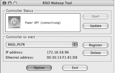 After the installation of the RISO Wake-up Tool has finished, register