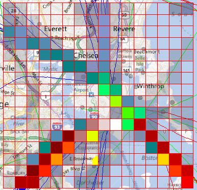 The New Density Grid window closes and a grid displays over the area where you drew the rectangle. Figure 135: Grid 10.