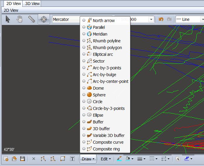Symphony EnvironmentalVue v3.1 User s Guide Maps, Layers, and Objects Creating Shapes 1. Click the icon on the drawing toolbar. A list of available shapes displays. Figure 183: Draw List Options 2.