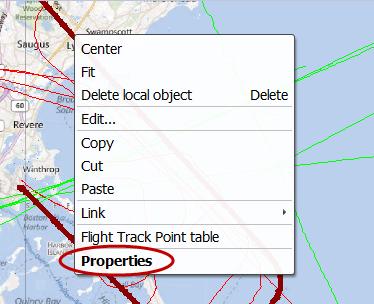 Displaying a Flight Track's Properties To view a flight track's properties: 1.