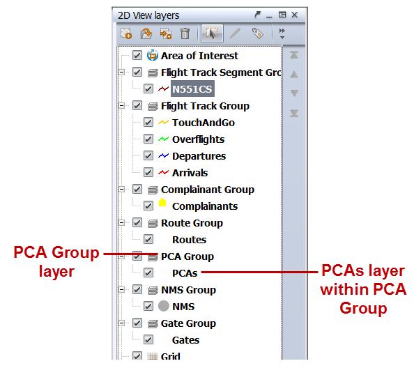Changing the PCA's Display Properties The display properties of PCAs on the map are controlled via the PCA Group and PCAs layers.
