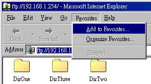 To create Network Neighborhood by using FTP Server (WIN 98) After