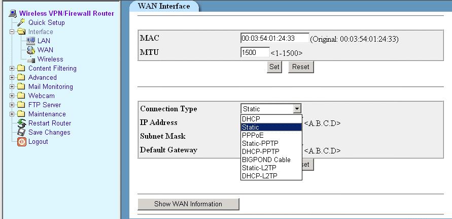 WAN Interface Mac MTU Your router s MAC address is a 12-digit code assigned to a unique piece of hardware for identification.