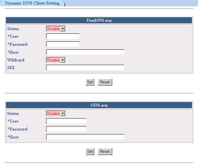 DDNS DDNS allows user to export host name to Internet through DDNS service provider.