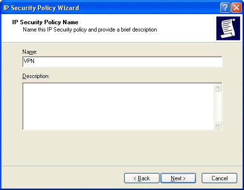 right hand button of your mouse. 18. Select Create IP Security Policy from the pull-down window.
