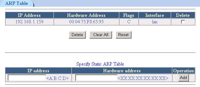 Show ARP Table Before all packets are transmitted, the MAC address of the