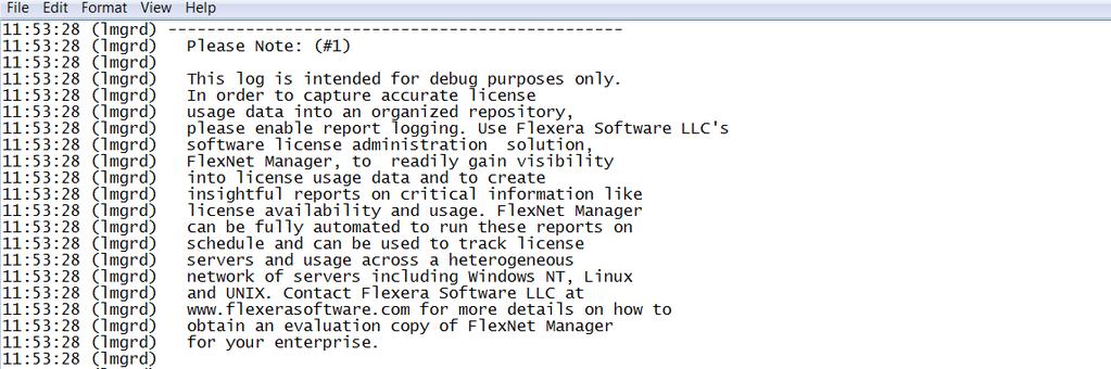 Troubleshooting Debug Log Example This section provides the