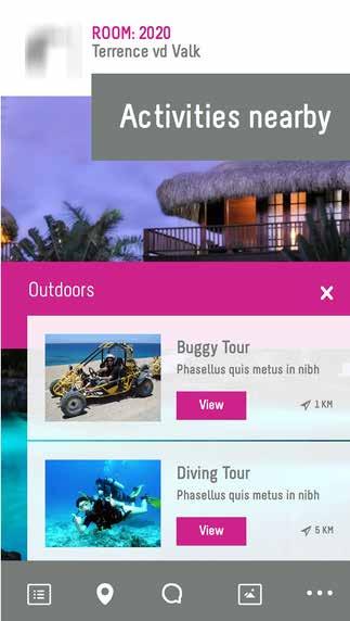 plan their trip. It also let the user use the free wifi of the resort.