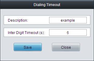 Figure 3-45 Modify Dialing Timeout Info After configuration, click Save to save the above settings into the gateway or click Close to cancel the settings. 3.5.11 Cue Tone Figure 3-46 Cue Tone Interface See Figure 3-46 for the Cue Tone interface.