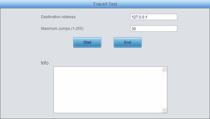 3.9.13 TRACERT Test Figure 3-103 Tracert Test Interface See Figure 3-103 for the Tracert test interface.