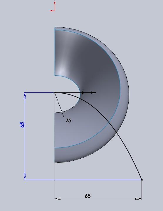 Step4. Creating the Speaker Face Start a sketch on Plane200 and draw a spline as shown using only a start and end point. The spline is coincident with the center of the top oval.