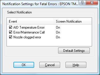 Error notification setting for [Not use EPSON Status Monitor 3] Follow the steps below to set error notification for [Not use EPSON Status Monitor 3]. 1 2 3 4 Turn the printer on.