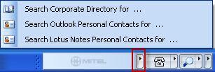 Using the Mitel UC Express Toolbar By default, the Mitel UC Express Toolbar is not visible - only the Tray Icon will be visible when the application begins.