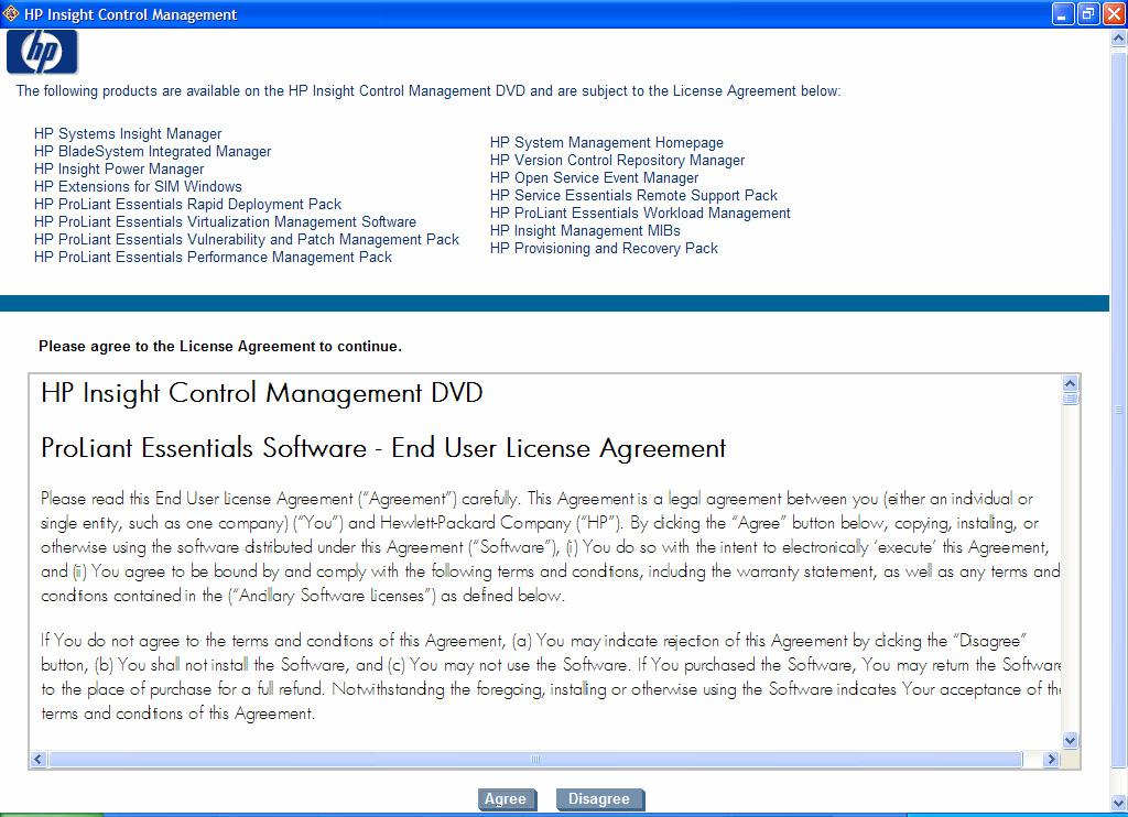 intended VPM server. An autorun menu appears. 2. Read the license agreement.