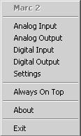 Windows 2000/XP With a single mouse-click you can open a menu, in which you can select what kind of settings you want to change.