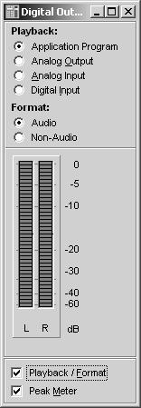 7.4 Digital Output Use this dialog to control the digital output. Playback: Here you can select the source signal for the digital output.