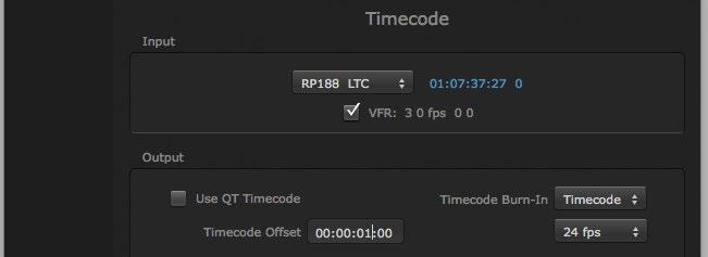 Timecode Input Settings RP-188 Timecode <n> In RP-188 timecode (SMPTE 12M-gg2) there can be multiple timecode types in the data stream.